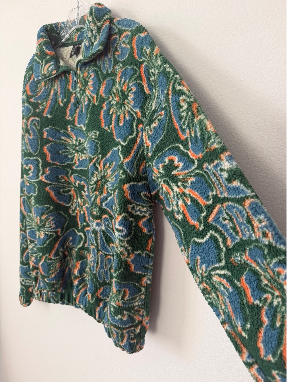 Urban Outfitters Long Sleeve 1/4 Zip Fleece Cozy Teddy Texture Sweater Size S - Picture 4 of 8